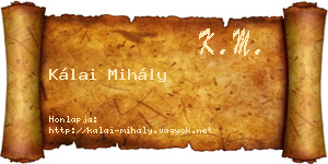 Kálai Mihály névjegykártya